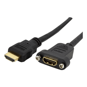 StarTech.com Cable Adaptador de 0,9m HDMI Hembra a Macho, Cable HDMI de Alta Velocidad 4K de Montaje en Panel, HDMI UHD 4K 30Hz,