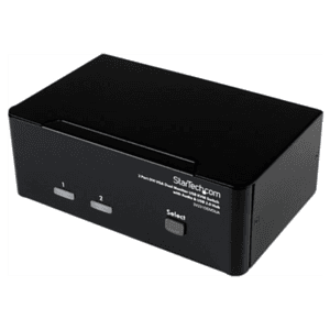 StarTech.com Conmutador Switch KVM de 2 Puertos Doble Monitor DVI VGA Audio 4 Puertos USB 1920x1200