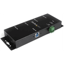 StarTech.com Hub Concentrador USB 3.0 de 4 Puertos - 5Gbps - Ladrón USB-A Industrial de Metal - de Montaje en Carril DIN, Pared 