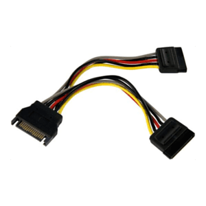 StarTech.com Cable Adaptador Bifurcador Divisor Splitter de Alimentación SATA de 0,15m - 2x Hembra