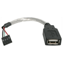 StarTech.com Cable de 15cm Adaptador Extensor USB 2.0 a IDC 4 pines - Conector a Placa Base - Hembra a Hembra