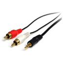 StarTech.com Cable Adaptador de Mini-Jack a RCA 91cm - Jack 3,5mm Macho - 2xRCA Macho - Negro
