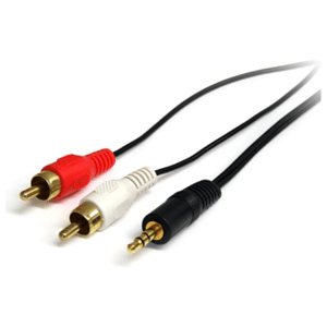 StarTech.com Cable Adaptador de Mini-Jack a RCA 91cm - Jack 3,5mm Macho - 2xRCA Macho - Negro