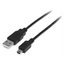 StarTech.com Cable USB de 2m para Cámara - 1x USB A Macho - 1x Mini USB B Macho - Adaptador Negro