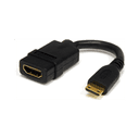 StarTech.com Adaptador de 12,5cm Mini HDMI a HDMI - HDMI de Alta Velocidad 4K - Convertidor 4K 30Hz Ultra HD - HDMI 1.4 - Conect