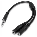 StarTech.com Adaptador Divisor de Auriculares Mini-Jack 3,5mm 3 pines Macho a 2x Mini-Jack 3 pines Hembra