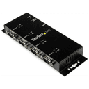 StarTech.com Concentrador Adaptador USB a Serie RS232 DB9 4 Puertos – Riel DIN Industrial y Montaje en Pared