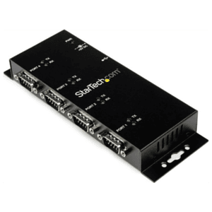 StarTech.com Concentrador Adaptador USB a Serie RS232 DB9 4 Puertos – Riel DIN Industrial y Montaje en Pared