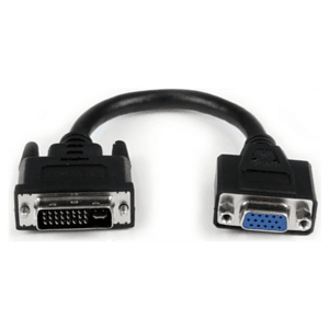 StarTech.com Adaptador Conversor de 20cm DVI-I a VGA - DVI-I Macho - HD15 Hembra - Cable Convertidor Negro