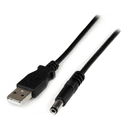 StarTech.com Cable Adaptador 1m USB A Macho a Conector Coaxial Barrel Alimentación Corriente Tipo N 5,5mm 5V DC