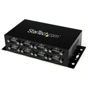 StarTech.com Adaptador Hub Concentrador USB a 8 Puertos Serie RS232 Industrial Montaje en Pared Riel DIN