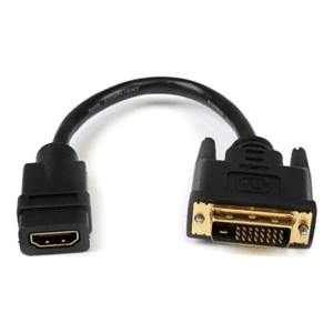 StarTech.com Adaptador de 20cm HDMI a DVI - DVI-D Macho - HDMI Hembra - Cable Conversor de Vídeo - Negro