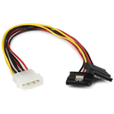 StarTech.com Adaptador Cable 30cm Divisor de 4 Pines LP4 a Doble SATA Cierre Seguridad Pestillo Latches