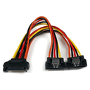 StarTech.com Cable 0,15m Adaptador Bifurcador Divisor Splitter Alimentación SATA Latching Cierre Pestillo - 2x Hembra