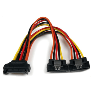 StarTech.com Cable 0,15m Adaptador Bifurcador Divisor Splitter Alimentación SATA Latching Cierre Pestillo - 2x Hembra