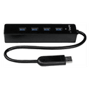 StarTech.com Adaptador Concentrador Hub Ladrón USB 3.0 (5Gbps) Super Speed Portátil de 4 Puertos Salidas - Negro