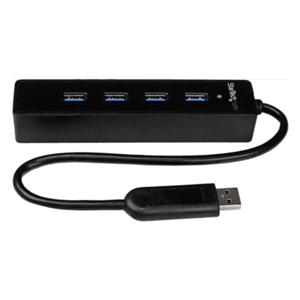 StarTech.com Adaptador Concentrador Hub Ladrón USB 3.0 (5Gbps) Super Speed Portátil de 4 Puertos Salidas - Negro