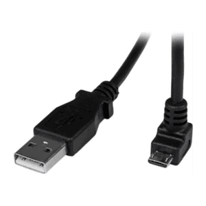 StarTech.com Cable Adaptador 2m USB A Macho a Micro USB B Macho Acodado en Ángulo hacia Abajo para Teléfono Móvil