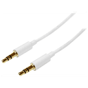 StarTech.com Cable 1m 1 metro Slim Delgado de Audio Estéreo Mini Jack Plug 3,5mm - Blanco - Macho a Macho