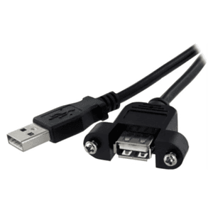 StarTech.com Cable de 91cm USB 2.0 para Montar Empotrar en Panel - Extensor Macho a Hembra USB A - Negro