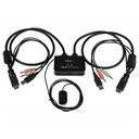StarTech.com Conmutador Switch KVM 2 puertos HDMI USB Audio con Cables Integrados - 1080p