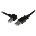 StarTech.com Cable Adaptador USB 3m para Impresora Acodado - 1x USB A Macho - 1x USB B Macho en Ángulo Izquierdo