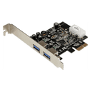 StarTech.com Adaptador Tarjeta Controladora PCI Express PCI-E 2 Puertos USB 3.0 con Alimentación Molex y UASP