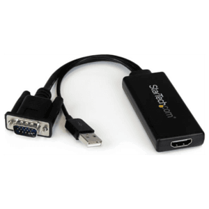 StarTech.com Adaptador VGA a HDMI con audio y alimentación USB – Conversor VGA a HDMI portátil – 1080 p