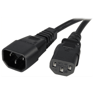 StarTech.com Cable de 1m de Extensión de Alimentación, C14 a C13, 10A 125V, 18AWG, Alargador de Cable de Corriente de Ordenador,