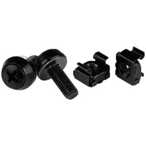 StarTech.com Paquete de 100 Tornillos y Tuercas Enjauladas Cage Nuts M6x12mm - Negro