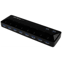 StarTech.com Concentrador USB 3.0 (5Gbps) de 10 Puertos - Ladrón con Puertos de Carga y Sincronización - Hub con 2 Puertos de 1,