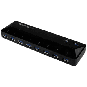 StarTech.com Concentrador USB 3.0 (5Gbps) de 10 Puertos - Ladrón con Puertos de Carga y Sincronización - Hub con 2 Puertos de 1,