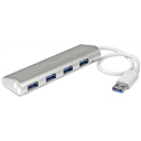StarTech.com Hub Ladrón USB 3.0 de 4 Puertos - Hub Concentrador USB-A - Alimentado por el Bus - 5Gbps - Hub USB Portátil - Carca