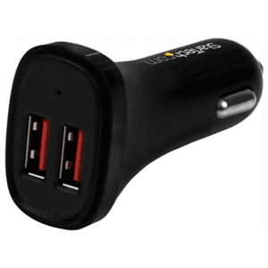 StarTech.com Cargador de Coche USB de Dos Puertos - 24W / 4,8A - Negro