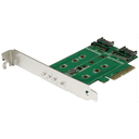 StarTech.com Tarjeta Adaptadora de 3 Puertos M.2 NGFF para SSD - Soporta 1x SSD M.2 PCIe NVMe - 2x SSD M.2 SATA III - Adaptador 