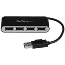 StarTech.com Concentrador Ladrón USB 2.0 de 4 Puertos con Cable Integrado - Hub Portátil USB 2.0
