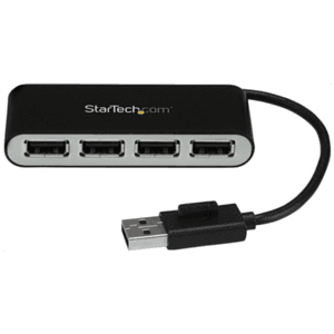 StarTech.com Concentrador Ladrón USB 2.0 de 4 Puertos con Cable Integrado - Hub Portátil USB 2.0
