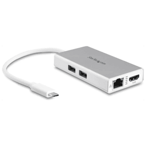 StarTech.com Adaptador Multipuertos USB-C - Docking Station Portátil USB-C 4K HDMI - Entrega de Potencia 60W - GbE - Hub 2x USB-