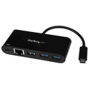 StarTech.com Adaptador Multipuertos USB-C de Red Ethernet con Hub de 3 Puertos USB 3.0 y Entrega de Potencia