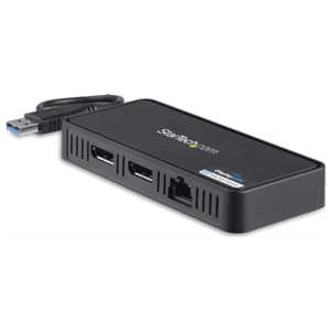 StarTech.com Mini Dock USB 3.0 - Docking Station USB-A para 2 Monitores - DisplayPort 4K de 60Hz y Red Ethernet Gigabit - con Ca