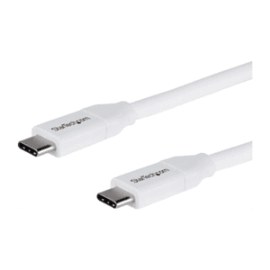 StarTech.com Cable de 2m USB-C a USB-C con capacidad para Entrega de Alimentación de 5A - USB TipoC - Cable de Carga USBC - Blan