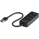 StarTech.com Hub Ladrón USB 3.0 4 Puertos - USB-A a USB 3.0 Tipo A con Interruptores Individuales de Encendido/Apagado - USB 3.2