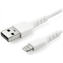 StarTech.com Cable Resistente USB-A a Lightning de 2 m Blanco - Cable de Alimentación y Sincronización USB Tipo A a Lightning co
