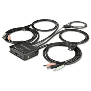 StarTech.com Switch KVM de 2 Puertos HDMI con Cables Incorporados - USB 4K 60Hz