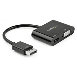 StarTech.com Adaptador DisplayPort a HDMI VGA - Dongle Convertidor DisplayPort 1.2 HBR2 a HDMI 2.0 (4K 60Hz) o VGA 1080p - Adapt