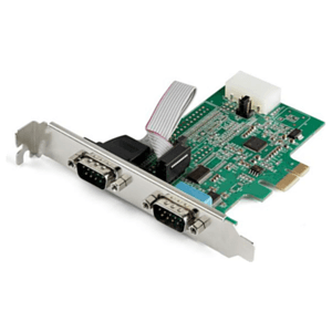 StarTech.com Tarjeta PCI Express Adaptadora de 2 Puertos Serie RS232 - Tarjeta Controladora Serial PCIe RS232 - PCIe a DB9 UART1