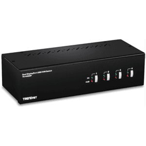 Trendnet TK-440DP interruptor KVM Negro, Plata