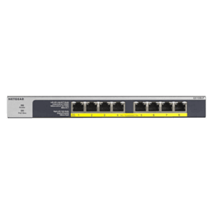NETGEAR GS108LP No administrado Gigabit Ethernet (10/100/1000) Energía sobre Ethernet (PoE) 1U Negro, Gris