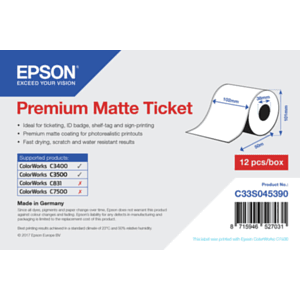 Epson Rollo de Premium Matte Ticket, 102 mm x 50 m