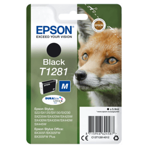 Epson Fox Tinta negra T1281 DURABrite Ultra Zorro
